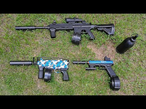 Top 3 Gel Blaster with Drum 2022 - Glock 21, Mac 10, M416 Splatter Ball Toy Gun