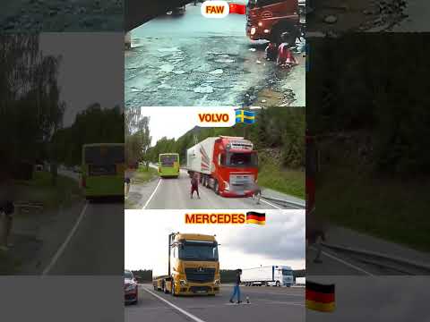 Brake System Test: Mercedes Truck vs. Volvo Truck vs. FAW Truck