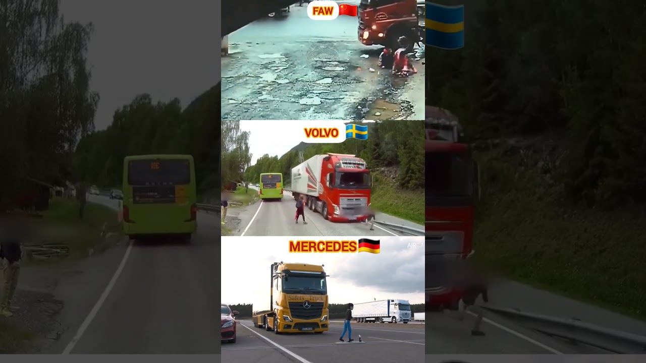 Brake System Test: Mercedes Truck vs. Volvo Truck vs. FAW Truck