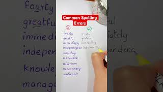 Common Spelling Errors in English🚫❌
