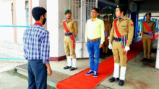 NCC Cadets practicing to welcome the Chief Guest. (Instructor - Sanjay Bora Sir)