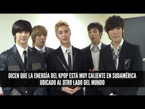 MBLAQ's greeting SALUDO OFICIAL MBLAQ - MUSIC BANK EN CHILE!.flv