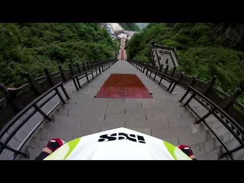Craziest Stairs Downhill Ever! 999 Steps in 30 Seconds.