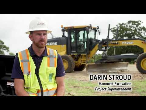 Hammett Excavation grades smarter with a John Deere SmartGrade™ Motor Grader