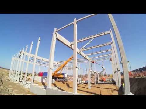 Montaż hali prefabrykowanej przez Pekabex dla Panattoni Europe w Białymstoku