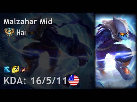 Malzahar Mid vs Morgana - Hai - NA Challenger Patch 6.21