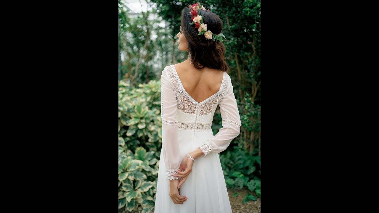 Suknia ślubna boho z długim rękawem Layla - Kolekcja 2020 pracowni sukien DAMA Couture Warszawa