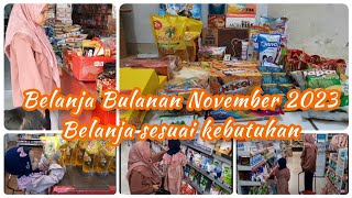 Belanja Bulanan November  2023 || Stock kebutuhan Bulanan dan Cemilan Anak || Hemat