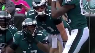 Eagles baseball celebration! Philadelphia Eagles baseball touchdown celebration! Eagles hit by pitch