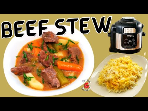 Beef stew recipe and rice using Ninja Foodi | by Syrian Recipes.