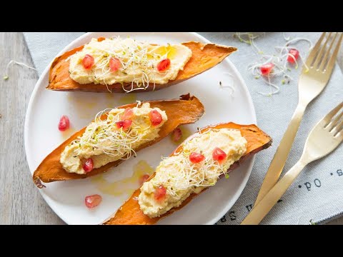 Recette : Patates douces farcies au houmous