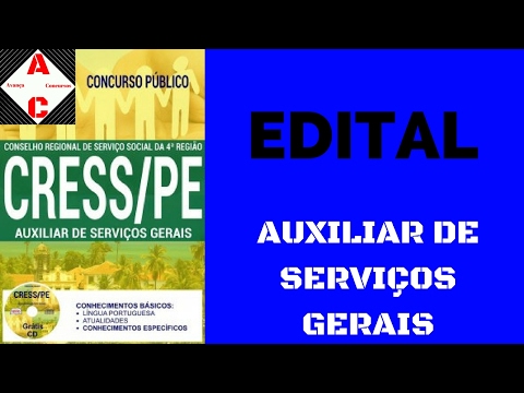 Apostila Concurso CRESS-PE 2017 - Auxiliar de Serviços Gerais