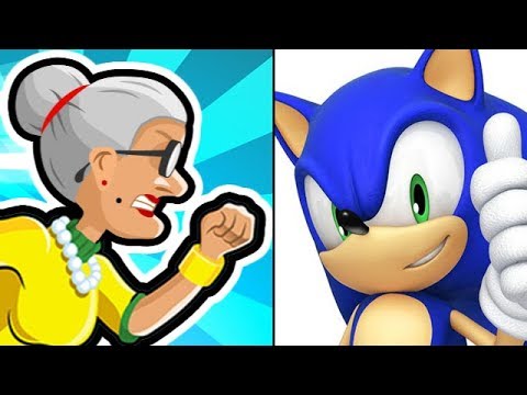 Sonic Vs. Angry Granny - Sonic Dash 2 & Angry Gran Run [iOS Gameplay, Walkthrough] Video