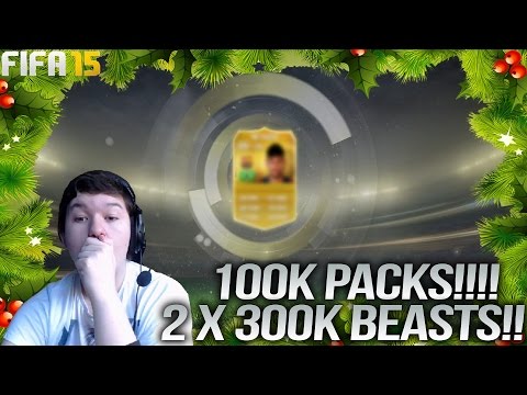 Fifa 15 - OMFG INSANE 100K FUTMAS PACKS!! 2 X 300K BEASTS!!