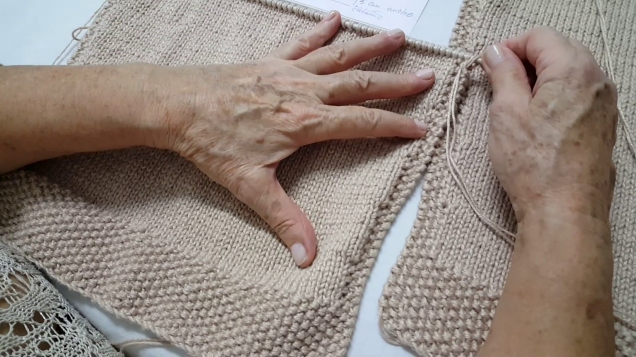 Chaqueta de punto para mujer tutorial. 1er paso, la manga hasta la sisa