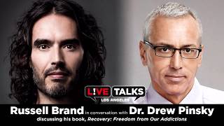 Russell Brand in conversation with Dr. Drew Pinsky at Live Talks Los Angeles