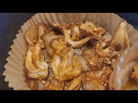 Marinade Sauteed Mushrooms using the Air Fryer.