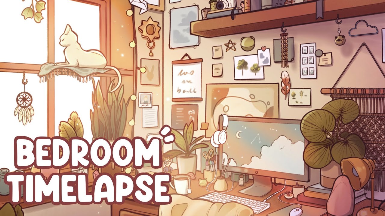 Cluttercore Bedroom - Procreate Timelapse
