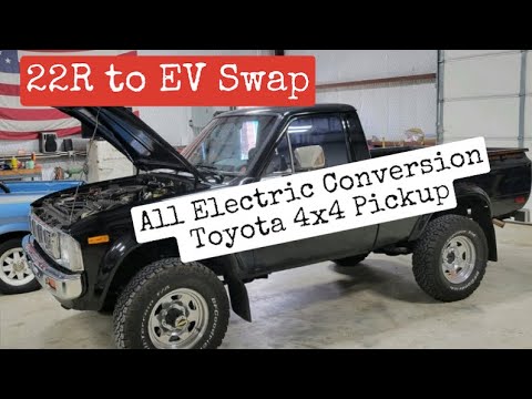 Thumbnail for 22R to EV Swap: 1981 Toyota Pickup Hilux 4x4 All Electric Conversion with Hyper9 motor Tesla Battery by Toyota
