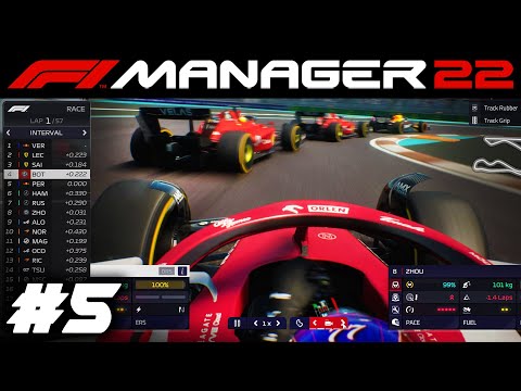 F1 Manager 2022 CAREER Part 5: DRAMA IN THE LAST LAPS! BIG CRASHES! OUR BEST RACE YET?!