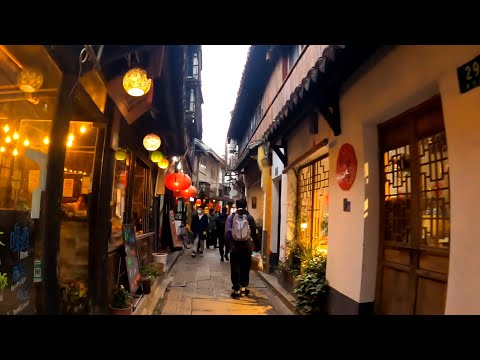 4K⁶⁰Qingpu Zhujiajiao / Caminhada em Xangai / Passeio a pé / Shanghai Street View