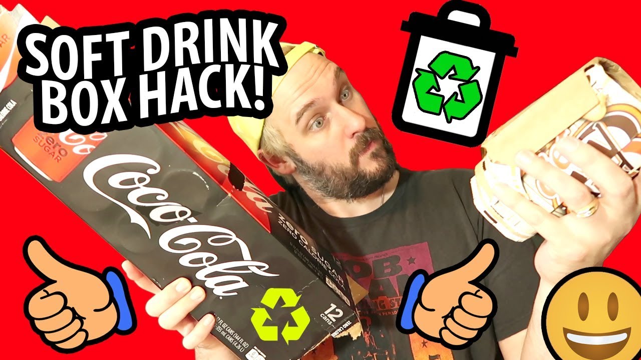 Soft Drink Box Life Hack -- Easily Break Down Soda Can Boxes for Recycling!!
