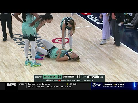 🤕 Fiebich WRECKED on tough screen | New York Liberty vs Minnesota Lynx WNBA Finals basketball