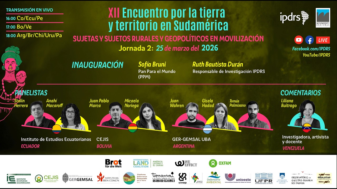 Jornada Ii Sujetos rurales y geopolïticos en movilización | XII Encuentro por la tierra y territorio