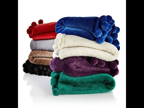 Concierge Collection Soft and Cozy Pom Pom Throw