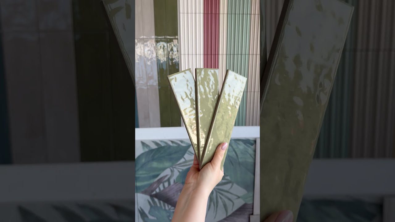 Harmony SAMIRA SAGE 6x24,6 – błyszcząca szałwiowa płytka cegiełka gresowa