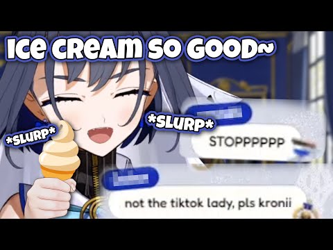 Kronii Can't Stop Doing This Tiktok NPC Trend and Starts Slurping