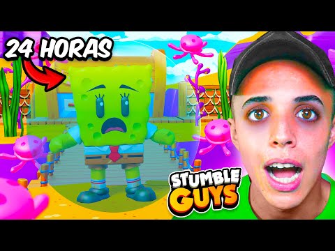 ¡24 HORAS JUGANDO con BOB ESPONJA en STUMBLE GUYS! 😴