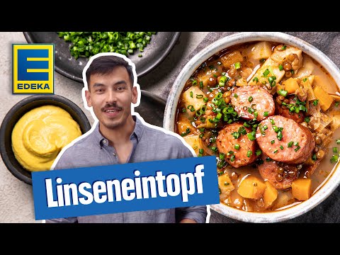 Linseneintopf Rezept | Köstlichen Linseneintopf mit Kohlwurst selber machen