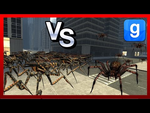 Giant Spiders vs Starship Troopers Warrior Bugs SNPC Fight Garry's Mod