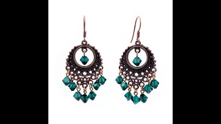 Boucles d'oreilles créoles cristal de Swarovski - ref : LBP-B15