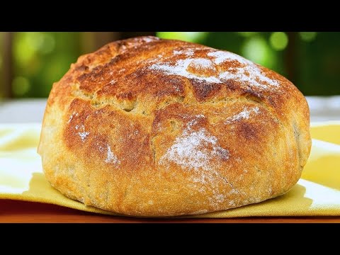 I Made Bread Without Touching It ✨ Just 4 Ingredients 🍞 Crispy, Golden, Perfect!