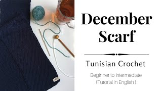 December Scarf, Tunisian Crochet