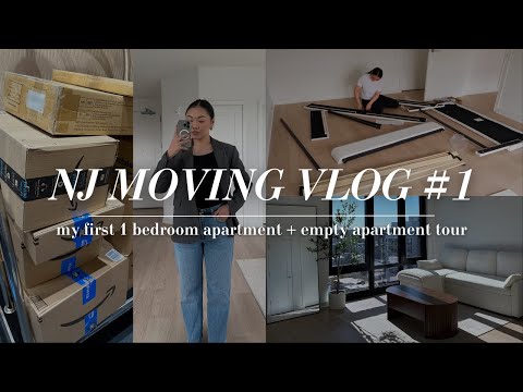 MOVING VLOG! my first 1 bedroom apt, empty apartment tour, cleaning, unpacking, and feeling stressed