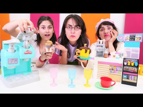 Ayşe ve Ümit barista sınavında☕! Play Doh oyuncak setleri ile oynuyoruz!