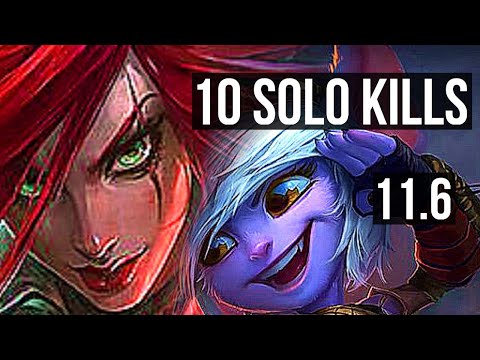 KATARINA vs TRISTANA (MID) | 3.2M mastery, 10 solo kills, 1300+ games, 18/4/7 | BR Diamond | v11.6