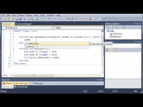 Visual Basic Tutorial   42   User Defined Subs