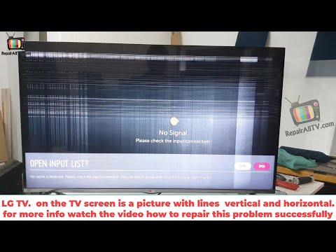 LG TV.  on the TV screen is a picture with lines  vertical and horizontal. repair successfully