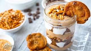 THE BEST Vegan Salted Caramel Pudding Parfait (Trifle) with Fresh Baked Chocolate Chip Cookies!