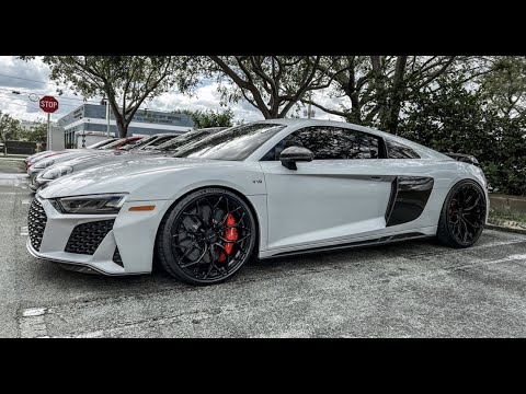 2022 Audi R8 Performance lowering springs, wheels, and exhaust install 4K