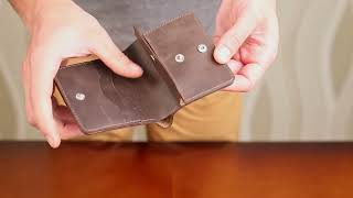 Винтажное кожаное портмоне Shvigel 16601 коричневое