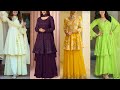 Frock Style Kurti With Plazo Punjabi Frock Suit Design Plazo Suit Design Frock With Plazo