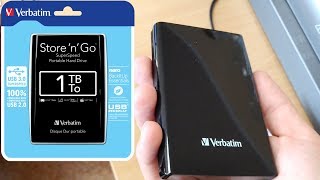 Verbatim store n go 53023 1TB UNBOXING AND TEST