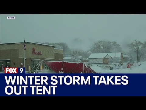Minnesota snow too much for Chick-Fil-A tent