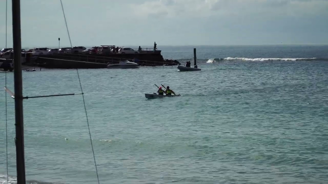 2021 Vaikobi Auckland King & Queen Of The Harbour - Surfski winners arrival - Long Course 18-24km.