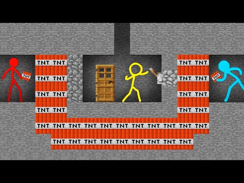 Stickman vs Minecraft Shorts - UNDERGROUND TNT BASE ~ Animation vs Minecraft